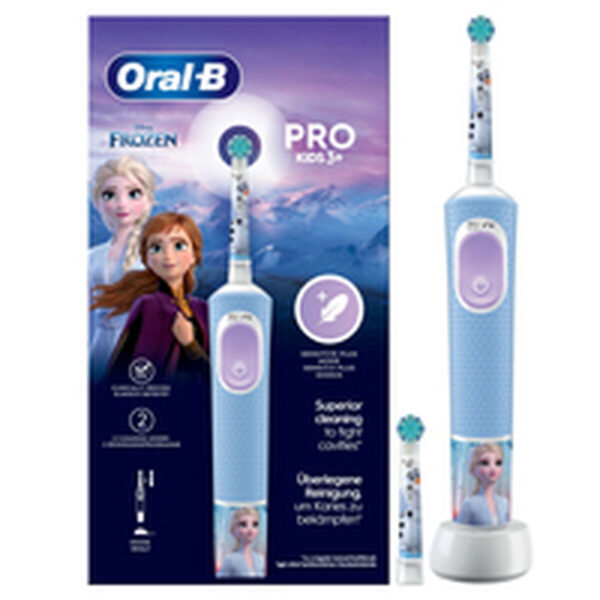 Spazzolino da Denti Elettrico Oral-B Frozen Nero Multicolore (2 Pezzi) (2 Unità)