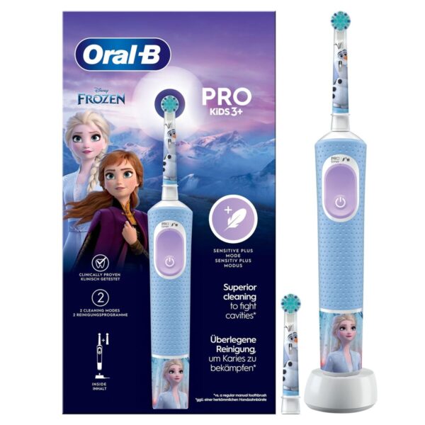 Spazzolino da Denti Elettrico Oral-B Frozen Nero Multicolore (2 Pezzi) (2 Unità)