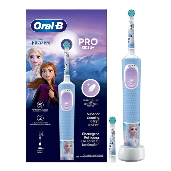 Spazzolino da Denti Elettrico Oral-B Frozen Nero Multicolore (2 Pezzi) (2 Unità)