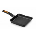 Padella griglia liscia BRA EFFICIENT PLUS Nero Alluminio
