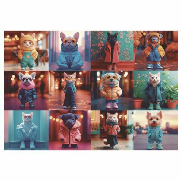 Puzzle Educa 20219 Fashion Animals 200 Pezzi