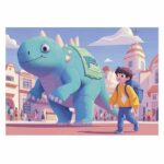 Set di 4 Puzzle Educa Friendly Dinosaurs