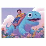 Set di 4 Puzzle Educa Friendly Dinosaurs