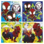 Set di 4 Puzzle Educa Dino Spidey (4 Unità)