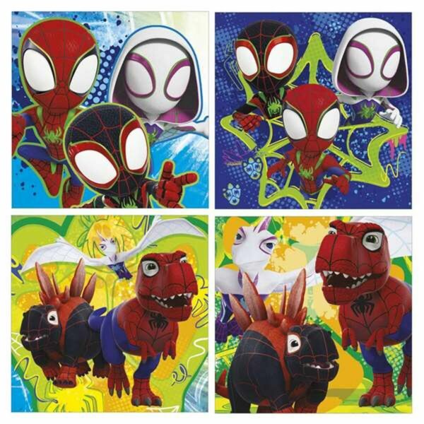 Set di 4 Puzzle Educa Dino Spidey (4 Unità)
