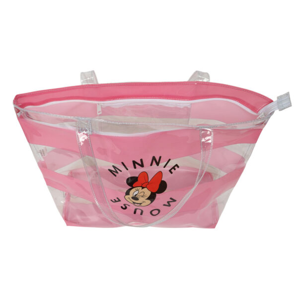 Borsa Donna Minnie Mouse Beach Rosa Trasparente
