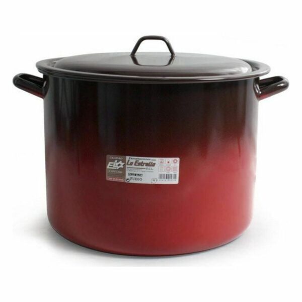 Casseruola con coperchio La Estrella Acciaio smaltato e con rifinitura in vetro