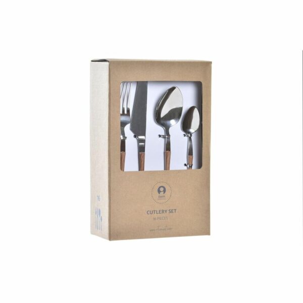 Posate DKD Home Decor Naturale Argentato Acciaio inossidabile (2,6 x 1 x 23 cm) (16 pcs)