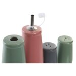 Set per Condire DKD Home Decor 19 x 16 x 22,5 cm Naturale Rosa Legno d'albero della gomma Bianco Verde Gres