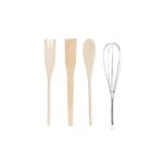 Contenitore per Utensili da Cucina DKD Home Decor Metallo Dolomite Legno MDF 12 x 12 x 22 cm (2 Unità)