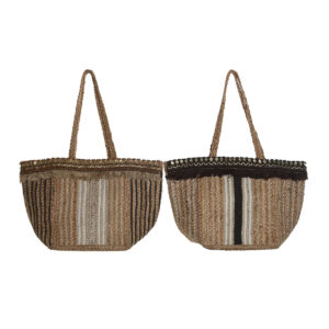 Borsa Donna DKD Home Decor Marrone Crema 50 x 23 x 33 cm (2 Unità)