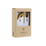 Posate DKD Home Decor Bianco Dorato Acciaio inossidabile 4,5 x 2,5 x 20,5 cm 24 Pezzi