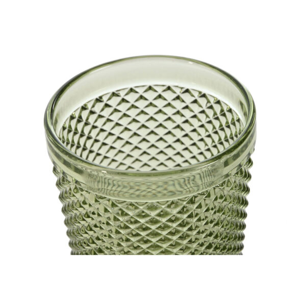 Set di Bicchieri DKD Home Decor Verde Cristallo Con rilievo 240 ml (6 Unità)
