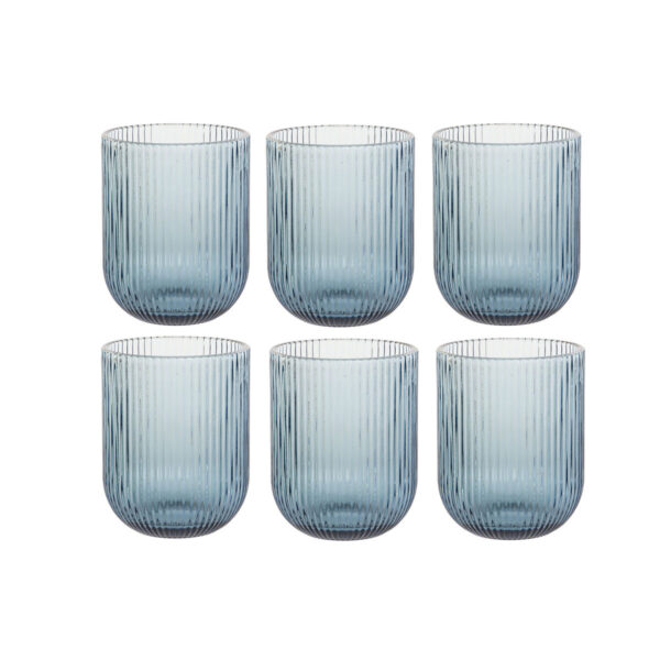Set di Bicchieri DKD Home Decor Azzurro Cristallo 240 ml (6 Unità)