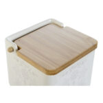 Portasale con Coperchio DKD Home Decor Azzurro Bianco Verde Lilla Bambù Scandi 750 ml 14 x 12,5 x 12 cm (3 Unità)