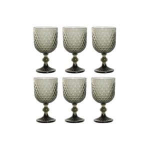 Set di Bicchieri Home ESPRIT Grigio Cristallo 325 ml (6 Unità)