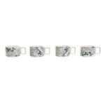 Set di Tazze da Caffè Home ESPRIT Beige Grigio Rosa Lilla Metallo Bambù Dolomite 260 ml