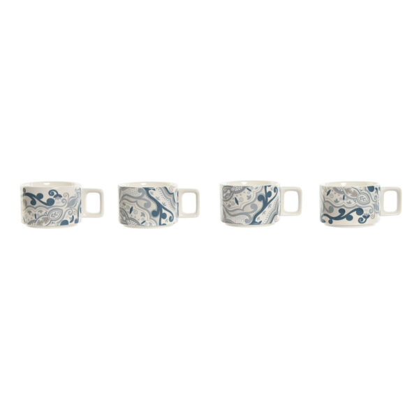 Set di Tazze da Caffè Home ESPRIT Beige Grigio Rosa Lilla Metallo Bambù Dolomite 260 ml