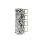 Set di Tazze da Caffè Home ESPRIT Beige Grigio Rosa Lilla Metallo Bambù Dolomite 260 ml