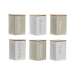 Barattolo Home ESPRIT Beige Grigio (2 Unità) (6 Unità)