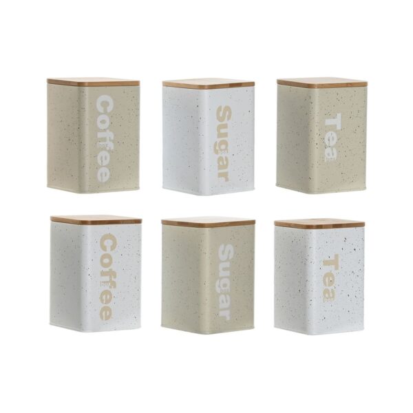Barattolo Home ESPRIT Beige Grigio (2 Unità) (6 Unità)