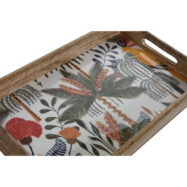 Vassoio per aperitivi Home ESPRIT Verde Arancio Tropicale Decapaggio 43,5 x 27 x 5,5 cm (2 Unità)