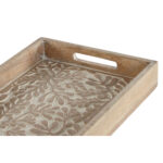 Set di Vassoi Home ESPRIT Bianco Naturale Legno di mango Legno MDF 44 x 29 x 5 cm (2 Unità)