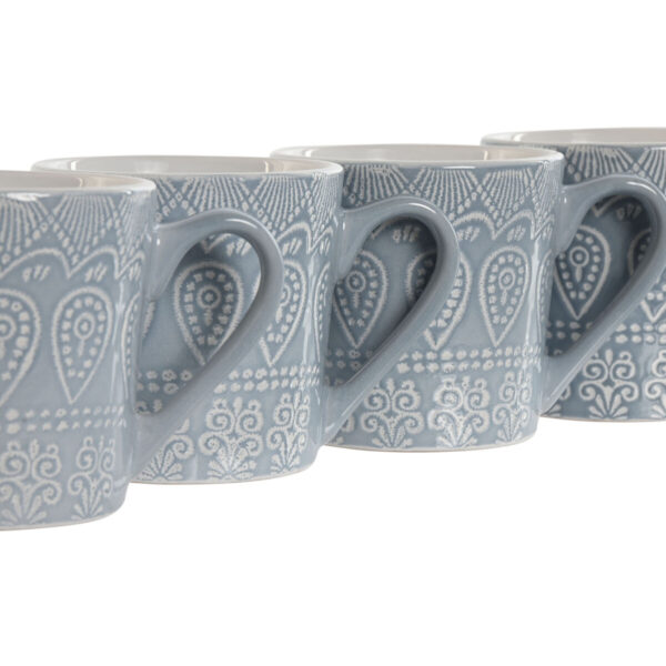 Set di 4 Tazze Mug Home ESPRIT Azzurro Gres 340 ml 13 x 9,5 x 9,2 cm Mandala