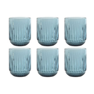 Set di Bicchieri Home ESPRIT Azzurro Cristallo (6 Unità)
