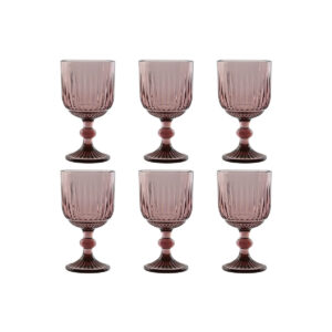 Set di Bicchieri Home ESPRIT Rosa Cristallo 380 ml (6 Unità)