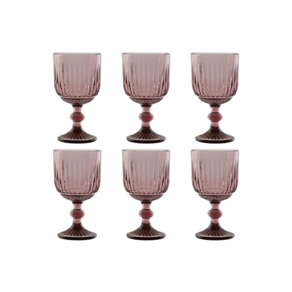 Set di Bicchieri Home ESPRIT Rosa Cristallo 380 ml (6 Unità)