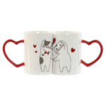 Set di 2 Tazze Mug Home ESPRIT Love Bianco Rosso Gatti