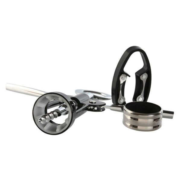 Set di Accessori per il Vino Home ESPRIT Nero Naturale Acciaio inossidabile Legno MDF 21 x 14,5 x 5,4 cm