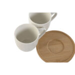 Set di Tazze da Caffè Home ESPRIT Bianco Bambù Porcellana 90 ml