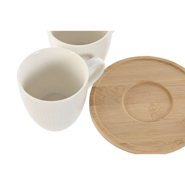 Set di Tazze da Caffè Home ESPRIT Bianco Bambù Porcellana 90 ml