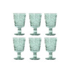 Set di Bicchieri Home ESPRIT Turchese Cristallo 345 ml (6 Unità)