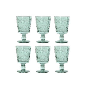 Set di Bicchieri Home ESPRIT Turchese Cristallo 345 ml (6 Unità)
