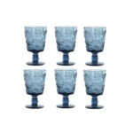 Set di Bicchieri Home ESPRIT Azzurro Cristallo 345 ml (6 Unità)