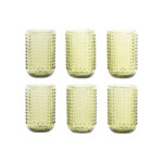 Set di Bicchieri Home ESPRIT Verde Cristallo Con rilievo 420 ml (6 Unità)