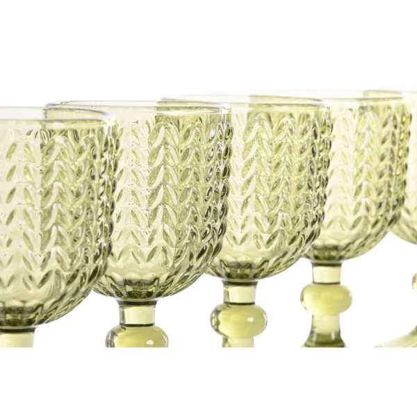 Set di Bicchieri Home ESPRIT Verde Cristallo 260 ml (6 Unità)
