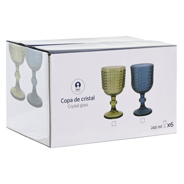 Set di Bicchieri Home ESPRIT Verde Cristallo 260 ml (6 Unità)
