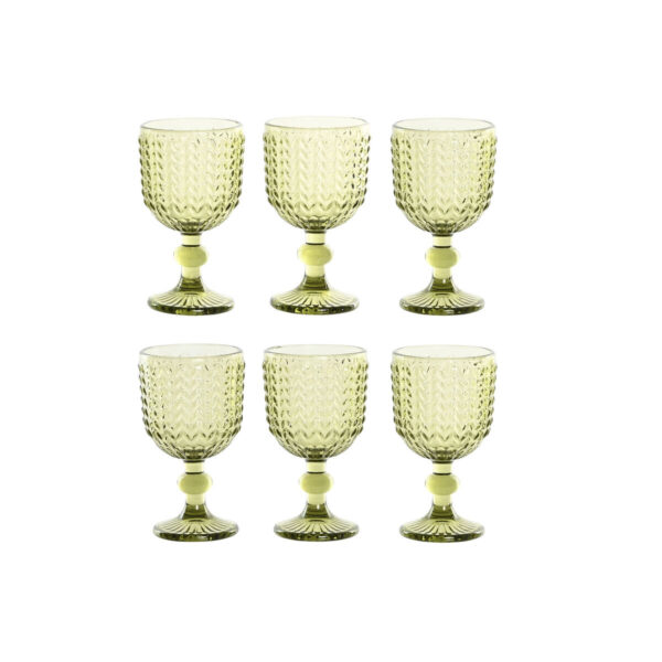 Set di Bicchieri Home ESPRIT Verde Cristallo 260 ml (6 Unità)