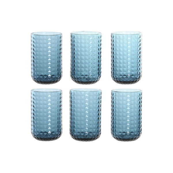 Set di Bicchieri Home ESPRIT Azzurro Cristallo 420 ml (6 Unità)
