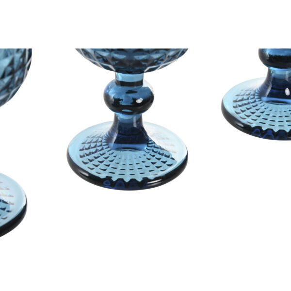 Set di Bicchieri Home ESPRIT Azzurro Cristallo 260 ml (6 Unità)