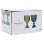 Set di Bicchieri Home ESPRIT Azzurro Cristallo 260 ml (6 Unità)