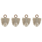 Anello portatovagliolo Home ESPRIT Naturale Acacia Macramé 13 x 1 x 18 cm 4 Pezzi