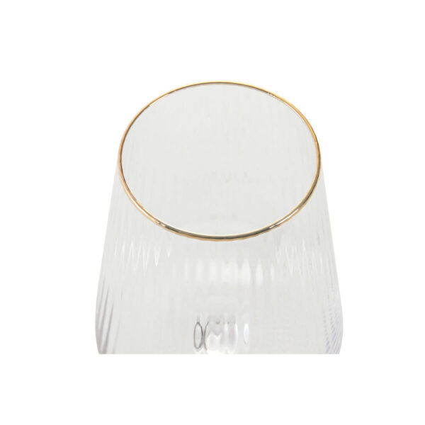 Set di Bicchieri Home ESPRIT Trasparente Dorato Cristallo 400 ml (6 Unità)