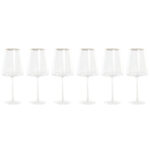 Set di Bicchieri Home ESPRIT Trasparente Dorato Cristallo 400 ml (6 Unità)