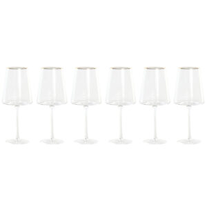 Set di Bicchieri Home ESPRIT Trasparente Dorato Cristallo 400 ml (6 Unità )
