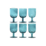 Set di Bicchieri Home ESPRIT Turchese Cristallo 300 ml (6 Unità)